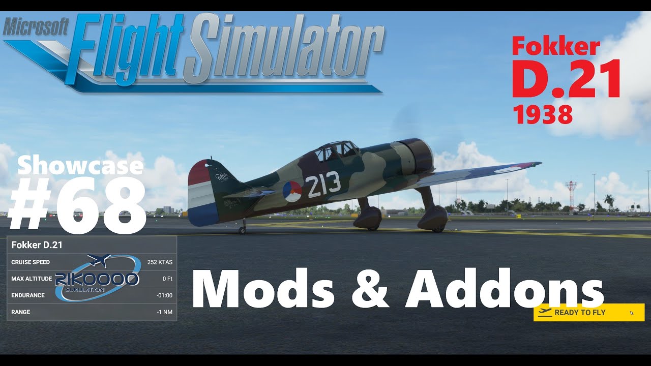 Fokker D.21 1938 - Showcase # 68 - Mods & Addons for Microsoft Flight Simulator 2020 4K