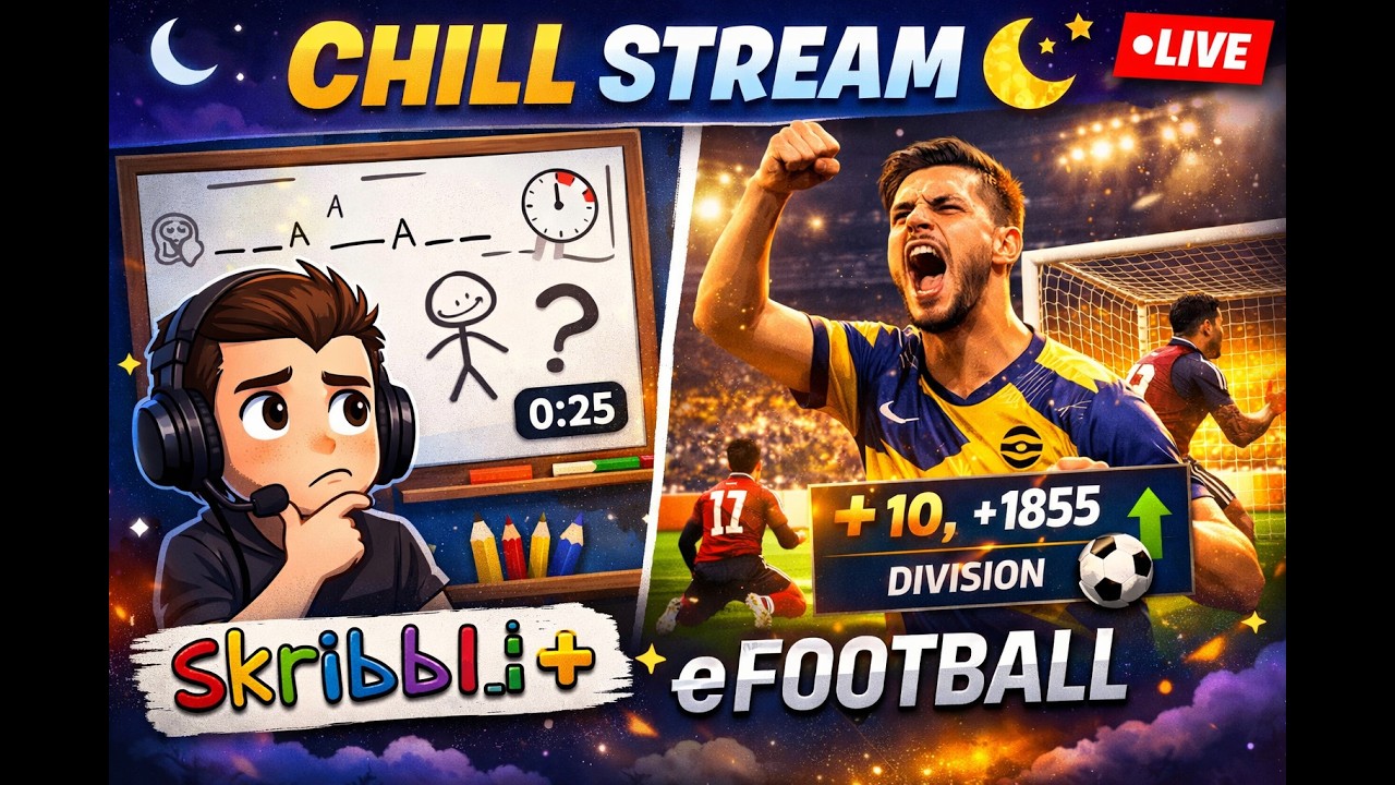 Late Night Chill Stream 🌙 Chaos in Skribbl + eFootball Division Push 😈#efootball #skribbl