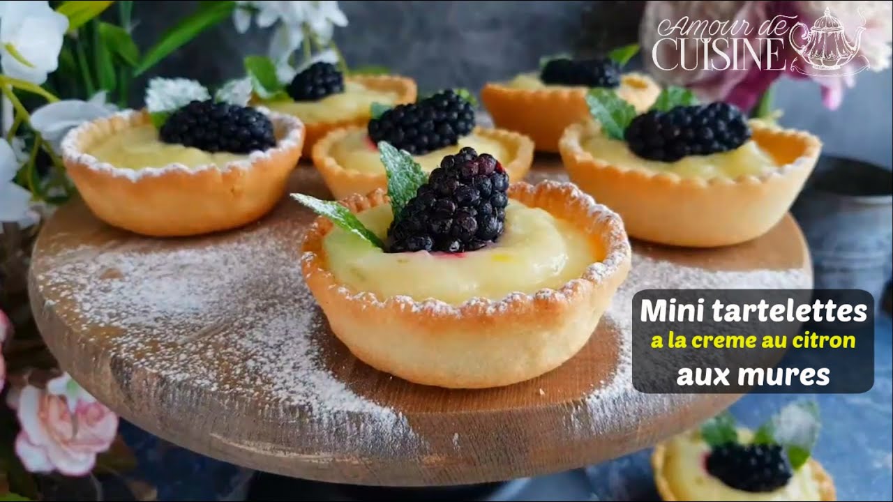 mini tartelettes aux mures et crème au citron sans moule