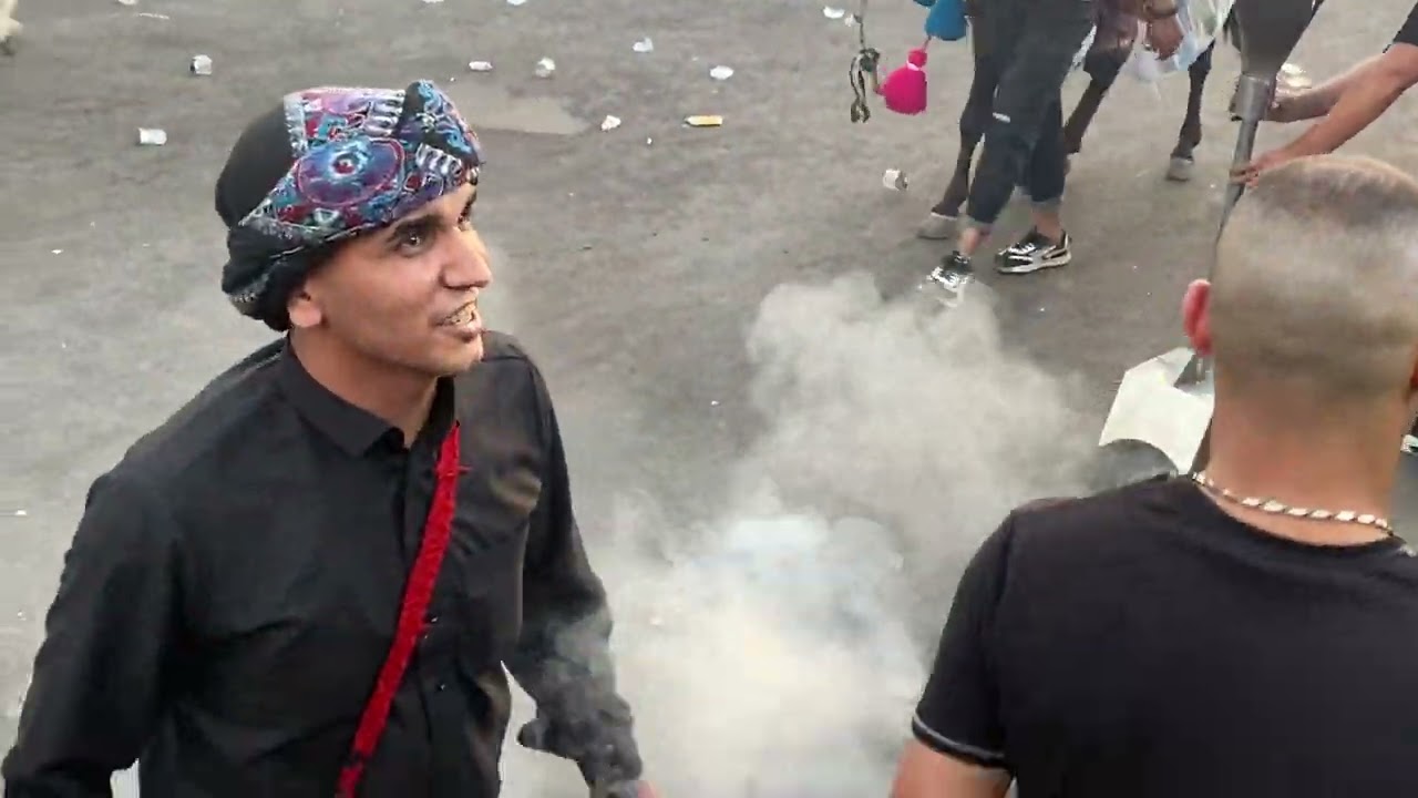 موكب انصار الزهراء بغداد شارع الكفاح دخول الحسين (ع) الى كربلاء في 2محرم 2023