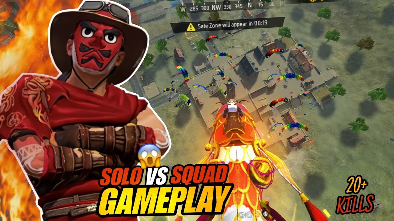 Freefire Solo Vs Squad Full Rush Gameplay 🥶 || Intense 20+ High Kills Gameplay Video 😱