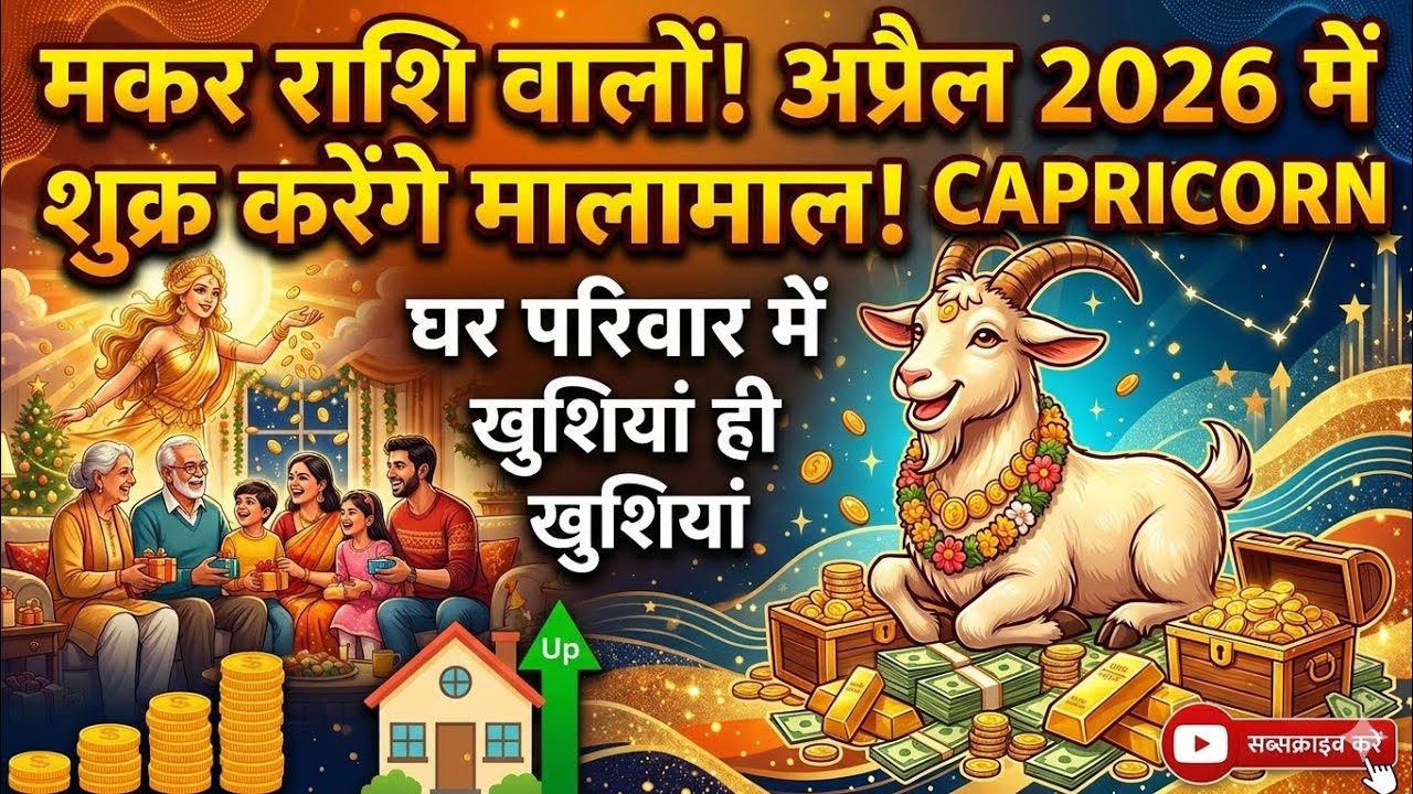 Capricorn and April 2026, मकर राशि होगी मालामाल, घर में खुशियां ही खुशियां 
