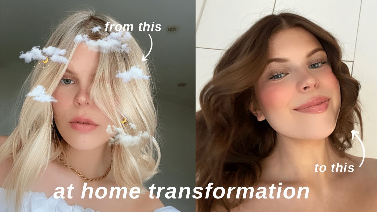 i box dyed my hair brown at home.. | BLONDE TO BRUNETTE TRANSFORMATION