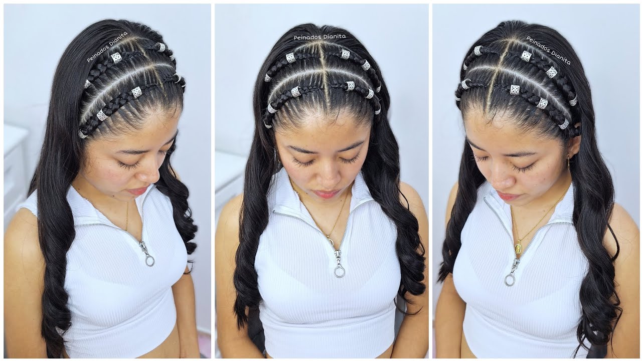 Peinado facil con trenzas ✨🎀 | ideas en 5 minutos 😍