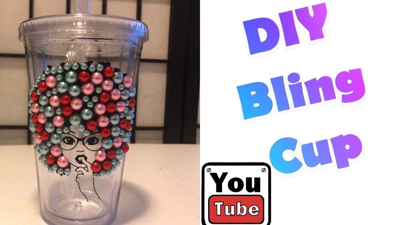 DIY Bling Cup/ How to add pearls/Cricut