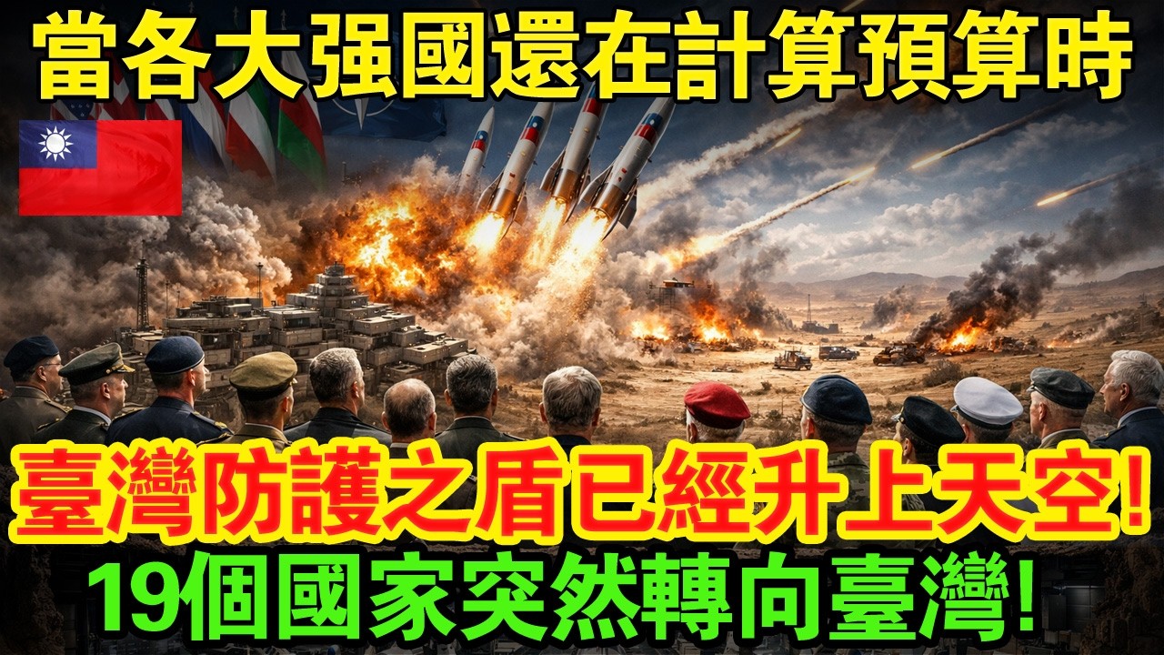當各大強國還在計算預算時，台灣的防護之盾已經升上天空。」19個國家突然轉向台灣，讓美國一時無言！