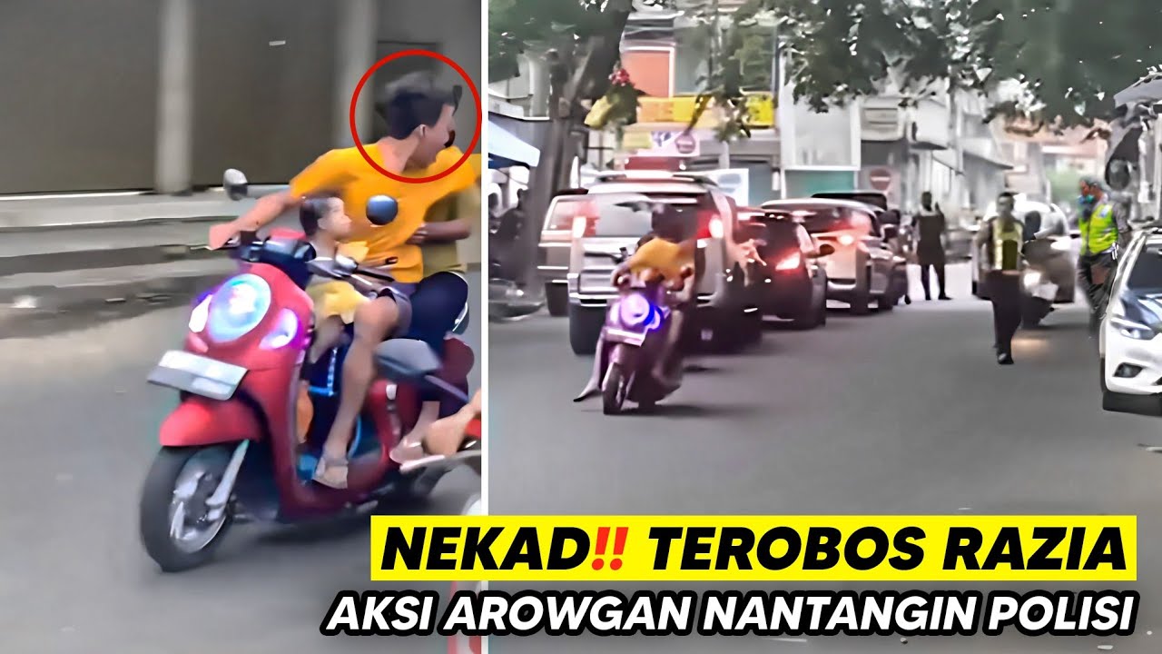 PEMOTOR VIRAL‼️ Aksi Terobos Razia, Teriak Teriak Nantangin Polisi | Mbak2 Asal Nyebrang Jalan