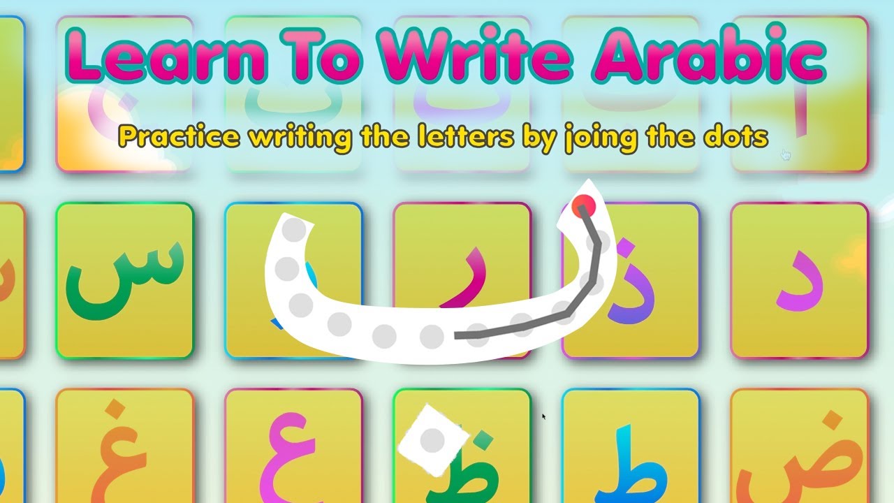 Writing Arabic Alphabet For Kids - Game - Learn to write Arabic Letters