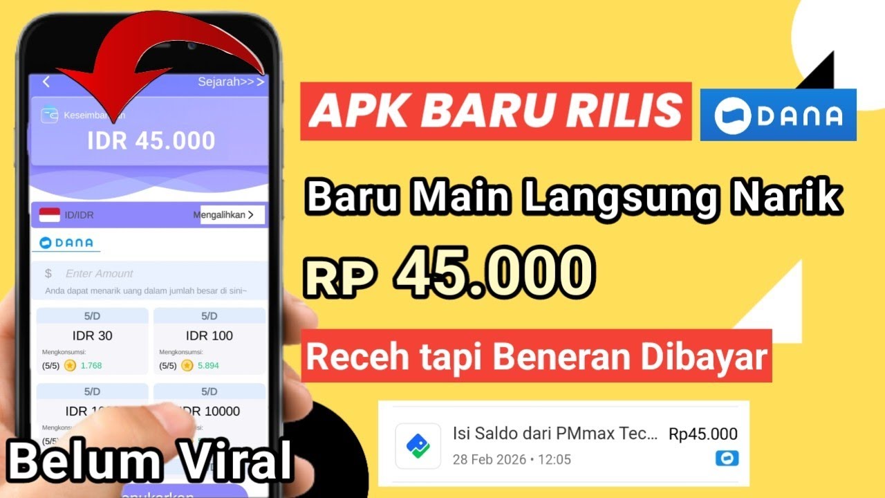 BARU NEMU LAGI ! Aplikasi Penghasil Uang 2026, Aplikasi Penghasil Saldo Dana Tercepat 2026