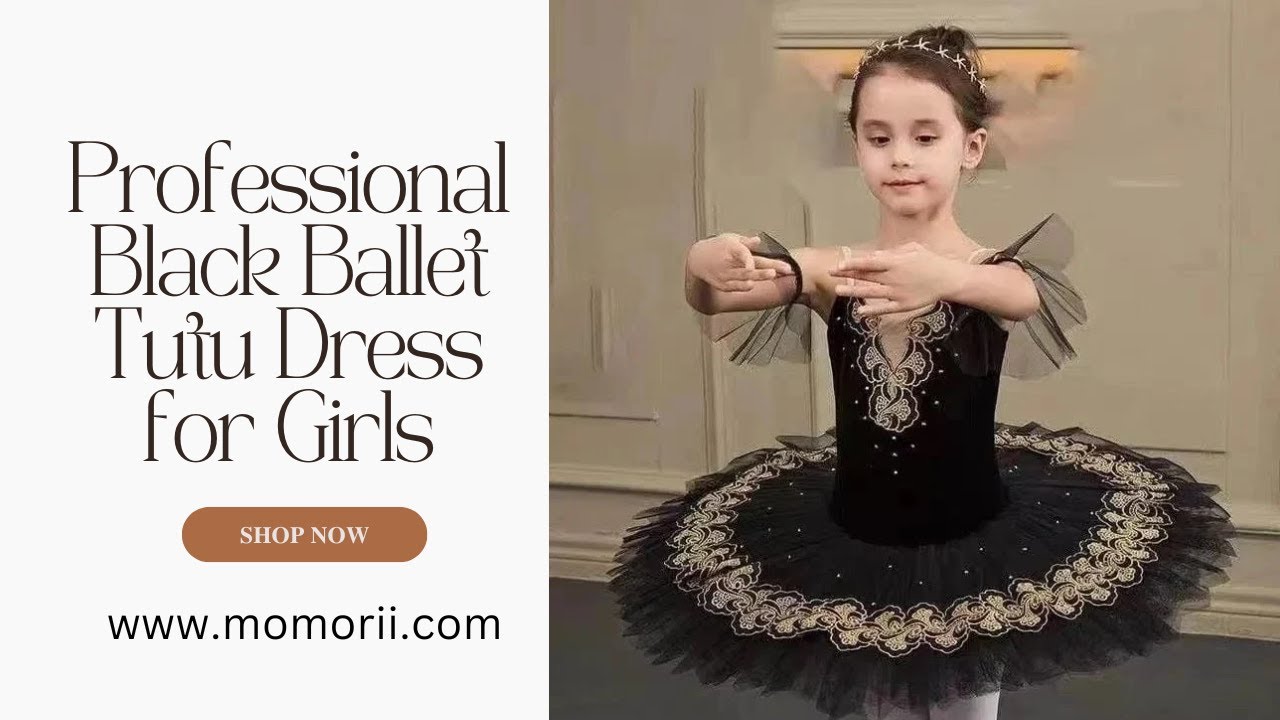 Professional Black Ballet Tutu Dress for Girls