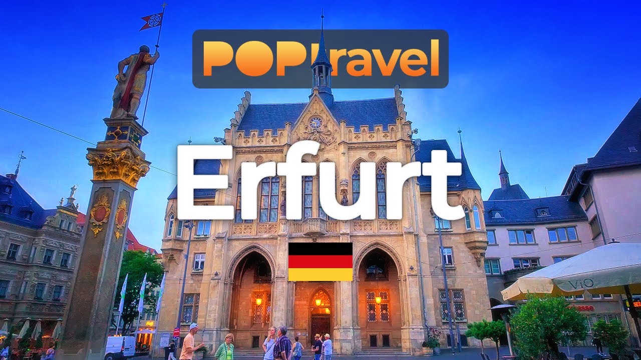 ЭРФУРТ, Германия 🇩🇪 - Летний вечер - 4K HDR пешеходная экскурсия с субтитрами