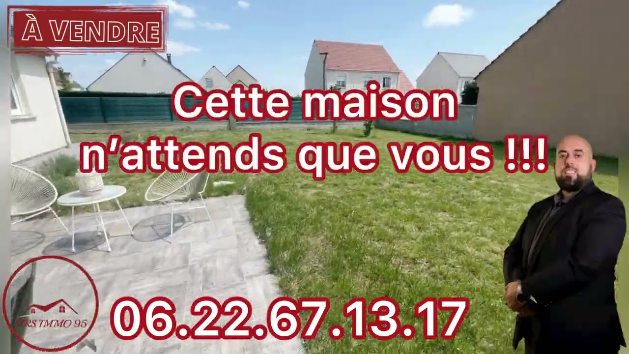 Maison plain-pied, 3 chambres, garage , terrasse, terrain 500 m2 et cave totale