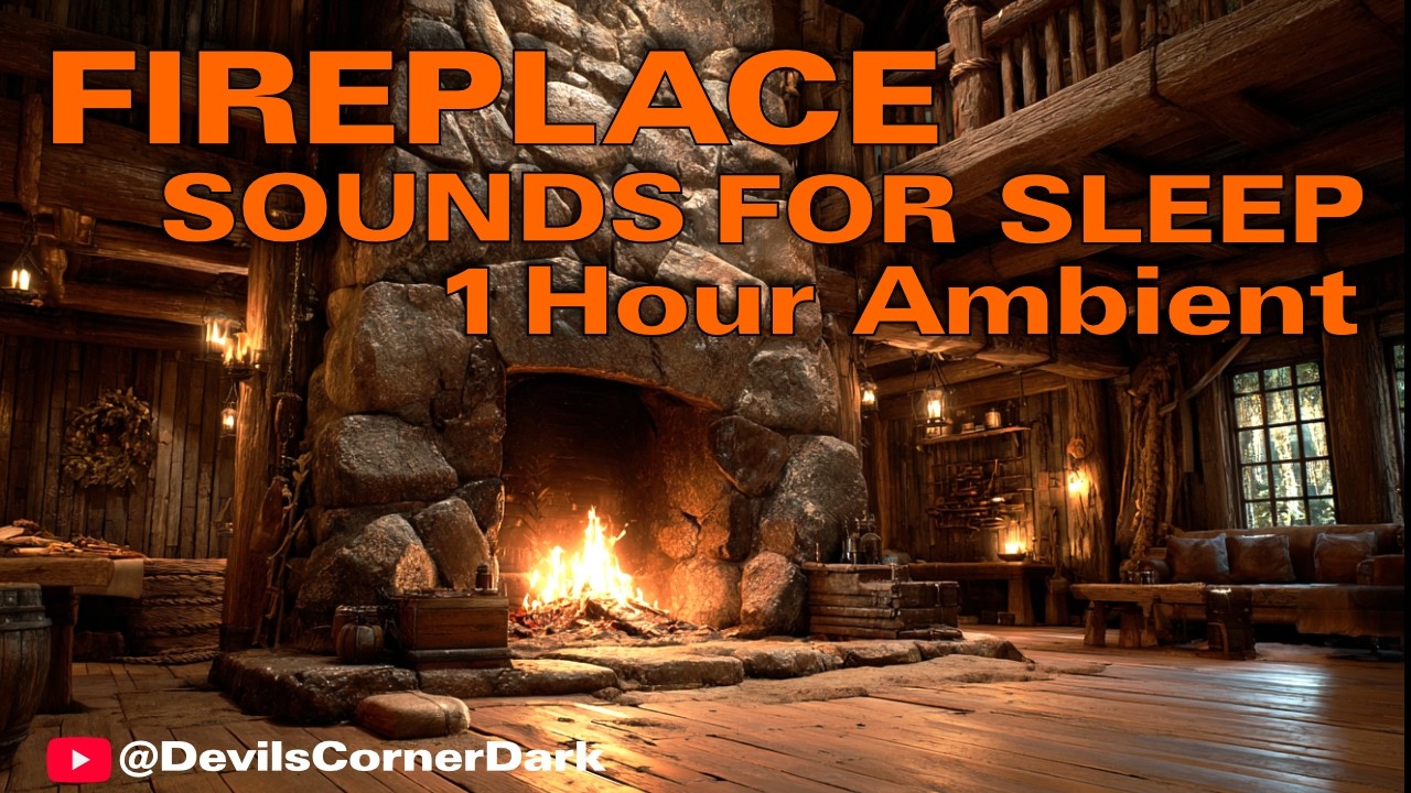 FIREPLACE SOUNDS FOR SLEEP | 1 Hour Crackling Fire & Deep Relaxation – Ambient 01