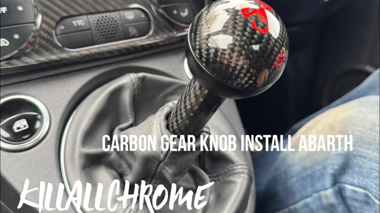 NEW Abarth Gear Knob From KillAllChrome Install - Carbon Fibre 500 595