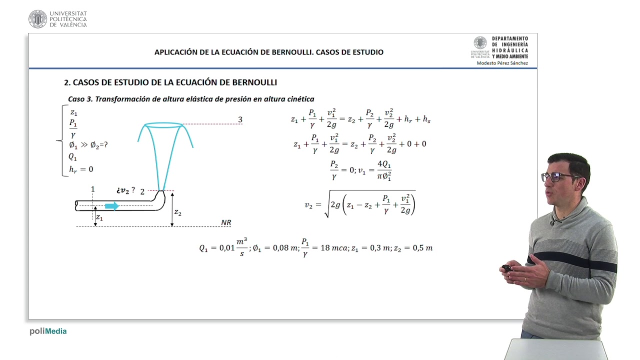 Aplicación de la ecuación de Bernoulli. Casos de estudio | 46/81 | UPV