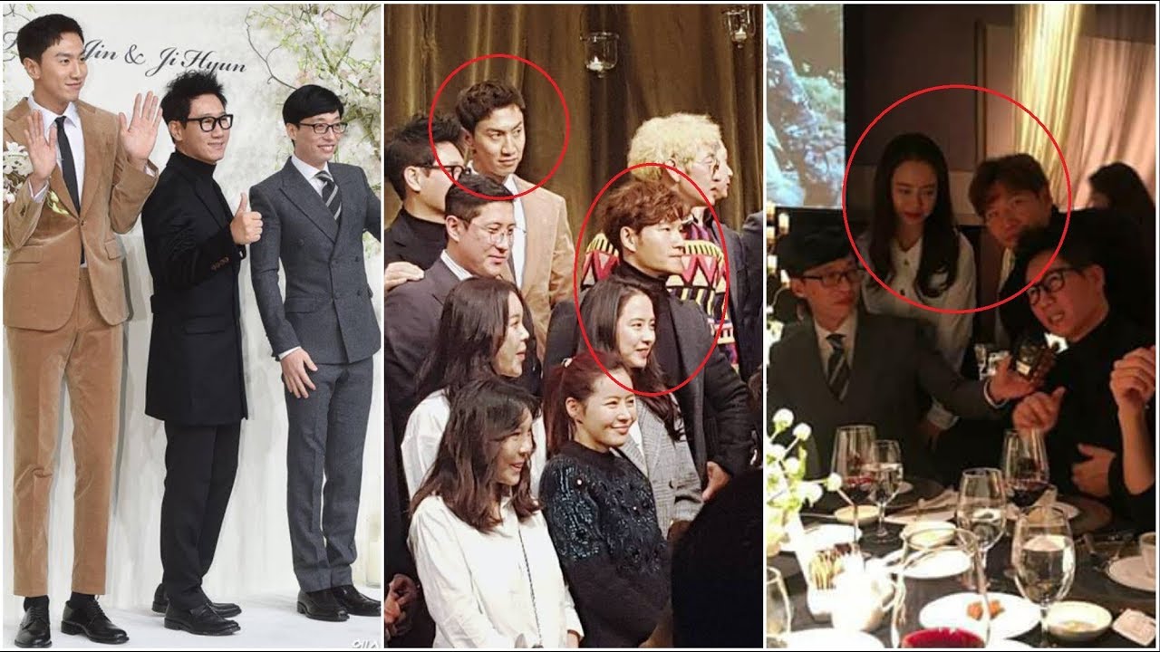 Running Man Funny at Ryu Hyun Jin Wedding, Song Ji Hyo And Kim Jong Kook Stick Together