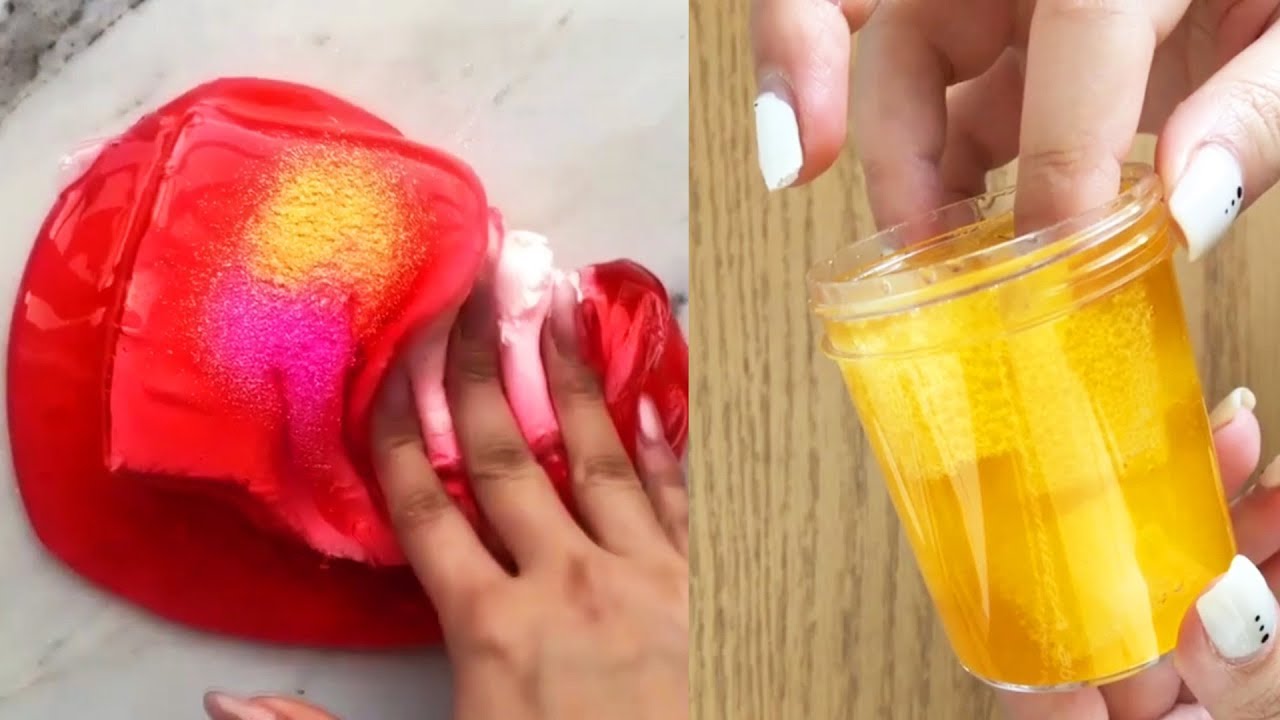 Glossy Slime Poking - Most Satisfying Slime ASMR Video 2018 !!