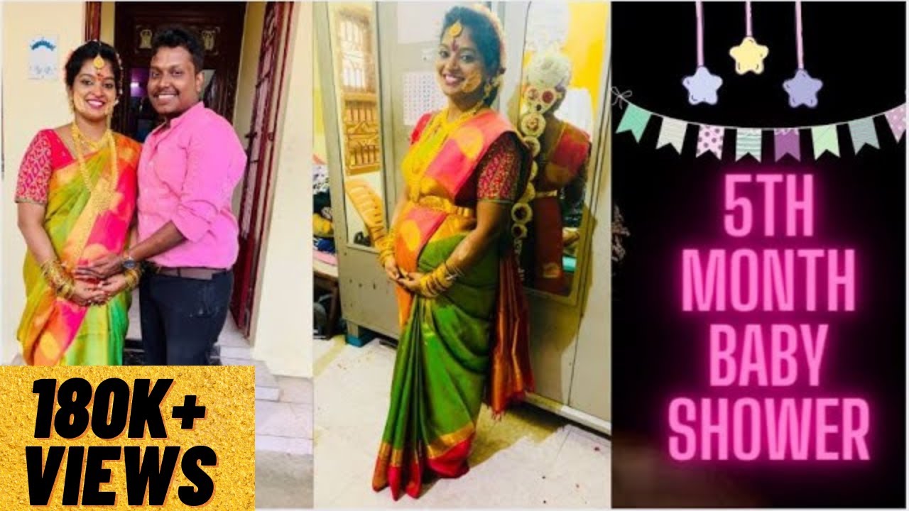 சீமந்தம் - My 5th month Baby Shower in Traditional way | Food Celebration | Happy Vaazhum Tamil Vlog