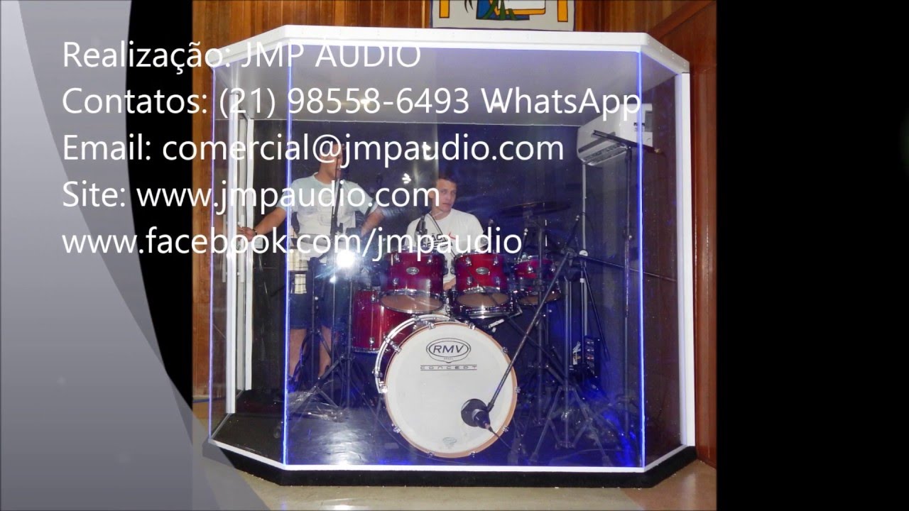 Antes e depois do aquário fechado para bateria acústica em 3ª IPIVR