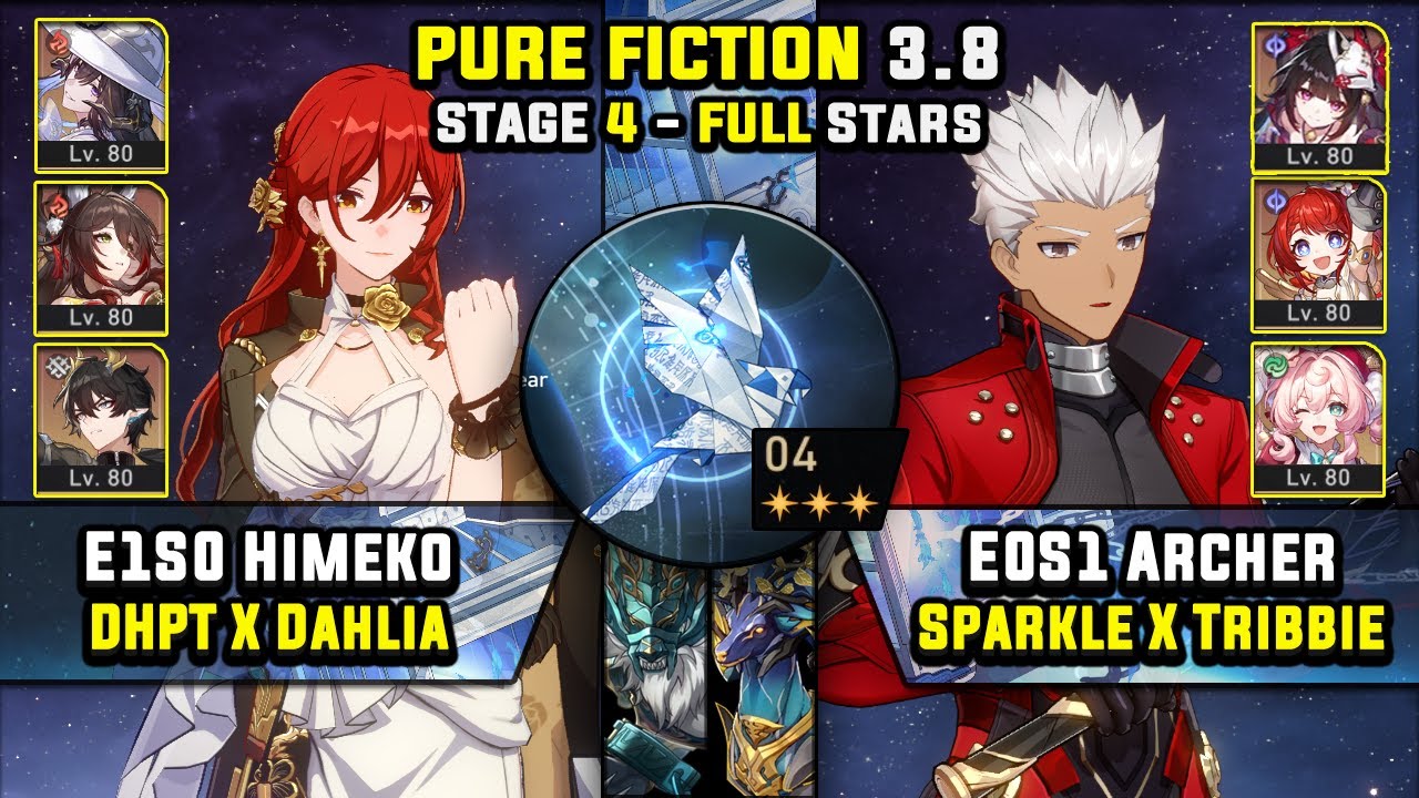 E1 Himeko Carry W/ DHPT & E0 Archer Carry W/ Sparkle (3 Stars)  Pure Fiction 4 Honkai Star Rail 3.8