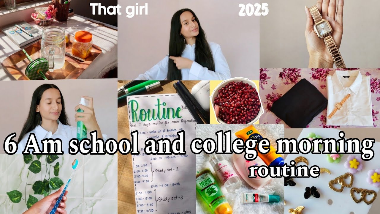 6 Am summer school and College morning routine and look pretty without makeup 🎀✨