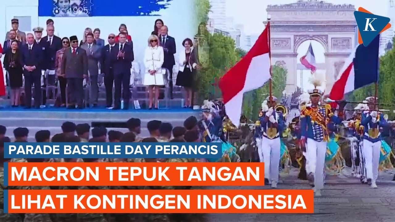 Tampil Paling Depan! Kontingen Indonesia Pukau Presiden Macron di Bastille Day