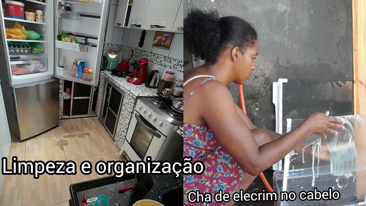 Limpeza  e organização  da jeladeira  chá ☕️  de alecrim  no cabelo