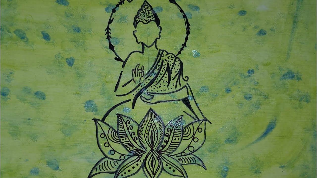 Blessings of Buddha Drawing | Easy #buddha #YouTube #viral 