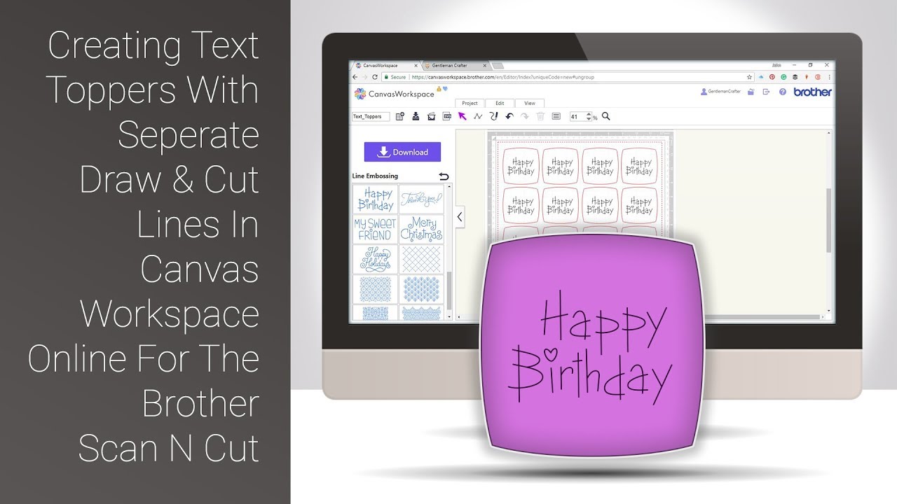 Creating Text Toppers With Seperate Draw And Cut Lines For The Brother Scan N Cut