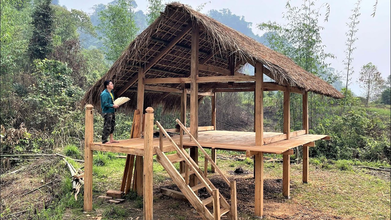 Complete installation of wooden floors - Live in the forest and build a farm - Primitive building