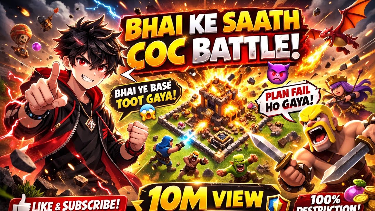 Bhai Ke Saath COC Battle 🤯 | Noob to Pro Journey!