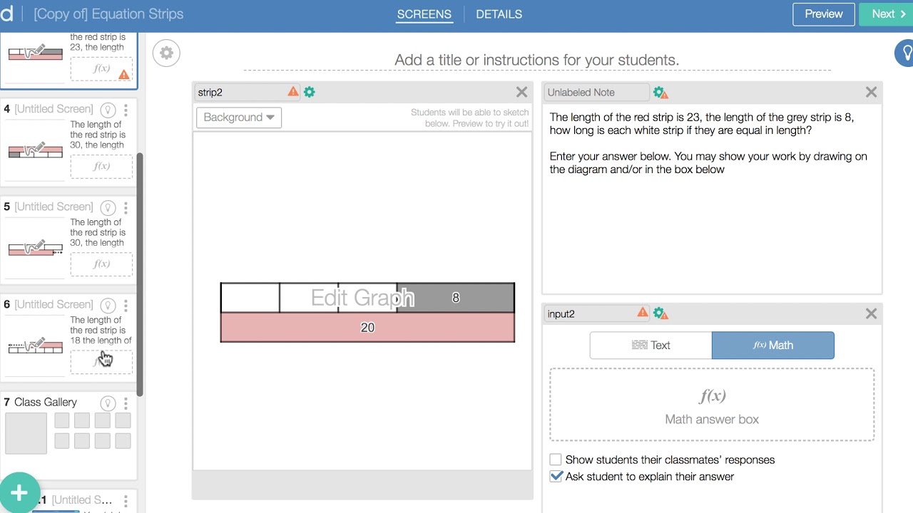 Equation Strips Modification