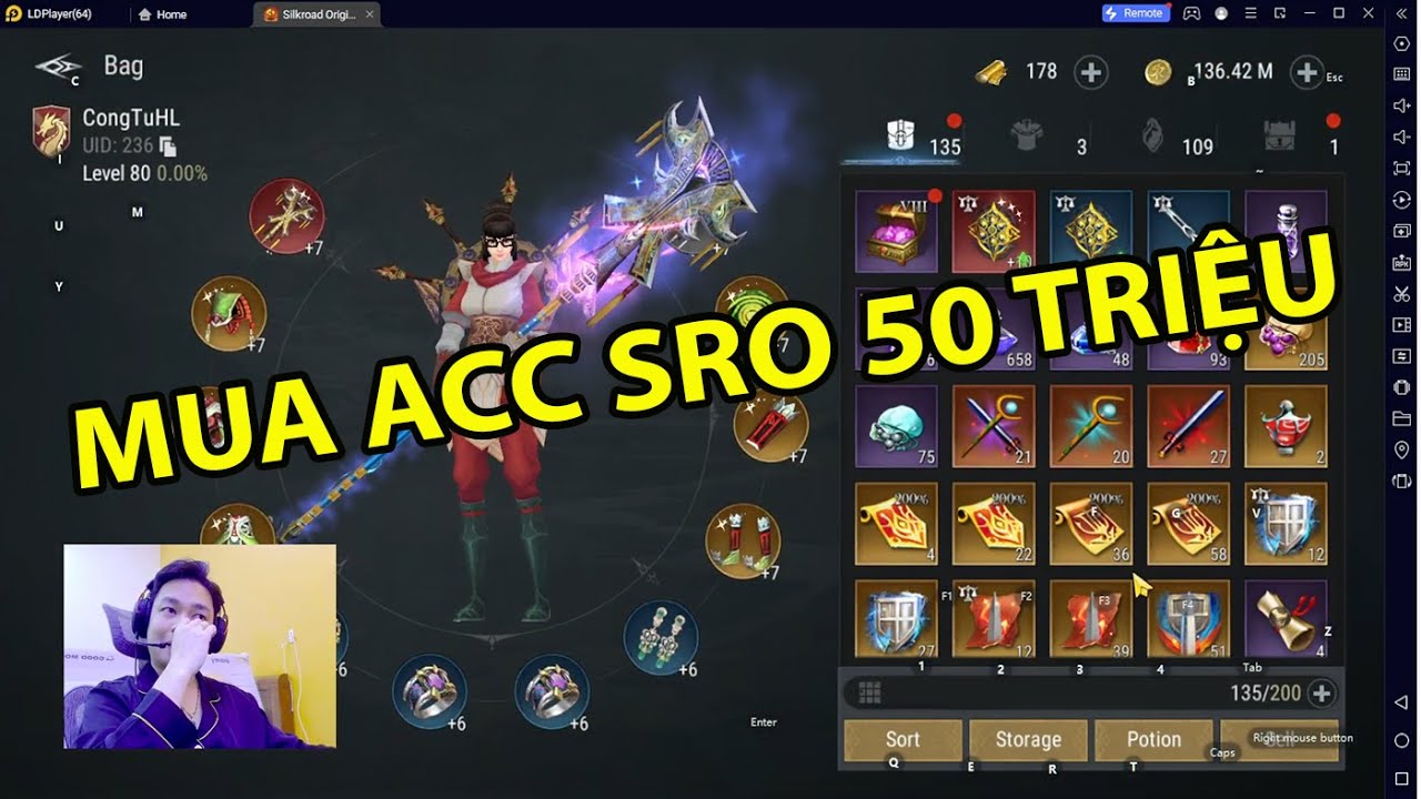 SRO MOBILE | Mua Con Acc 50 Triệu SilkRoad Origin Mobile Ôm Khiên Sun Trâu Ghê  | CongTuHL
