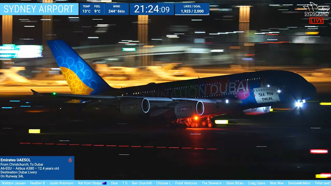 🔴LIVE - SydSquad - Destination Dubai Emirates A380 - Sydney Airport Plane Spotting! 4.8.26 🔴