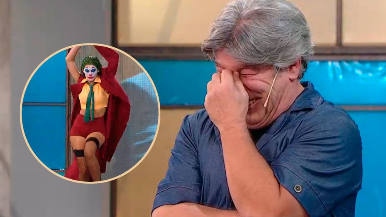 Pachu Peña no pudo contener la risa al presentar su diseño del Guasón en Corte & Confección Famosos