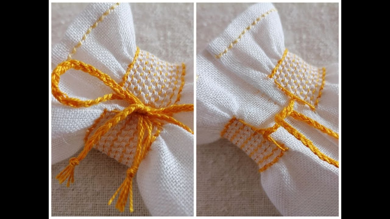 Як манжет з призбирками фіксуємо на зап'ястя. Вишивка. Hand embroidery.