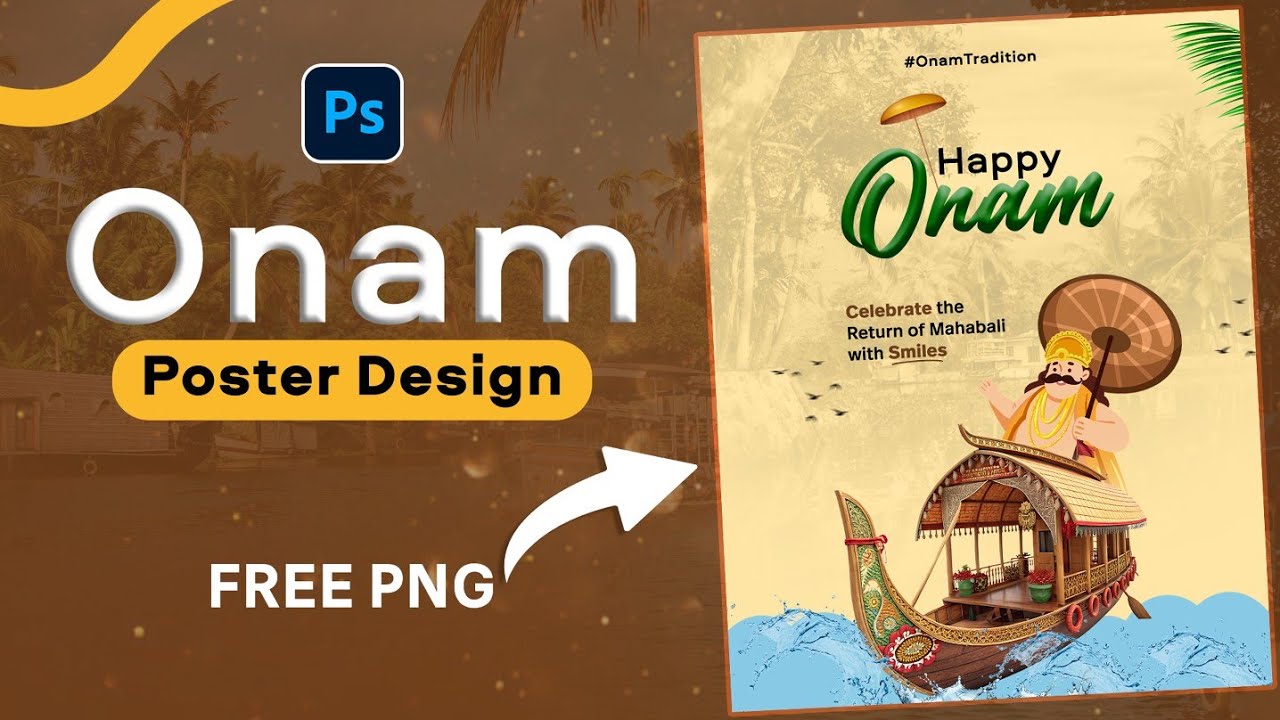 Onam Poster Design In Photoshop | 2025 Onam Poster | Malayalam Poster Design | Onam Festival Poster 