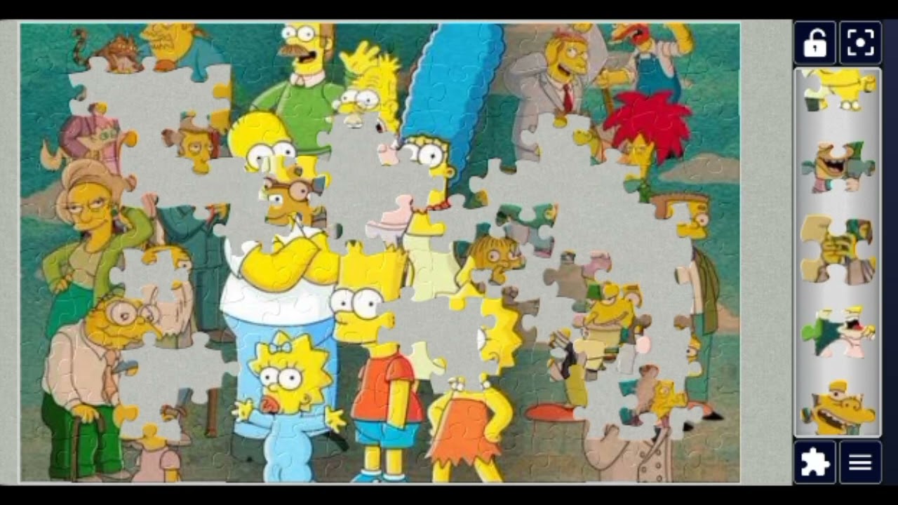 The Simpsons Full Cast Adventure 🌈😄//Cartoon jigsaw puzzle 