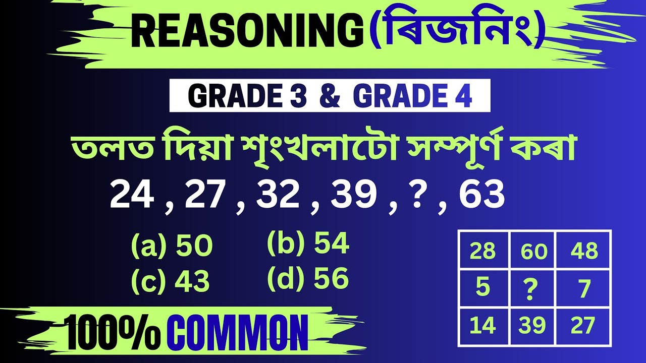 🔥🔥🔥Adre 3.0 And Assam Police Reasoning Short Trick || By chandra Sir 