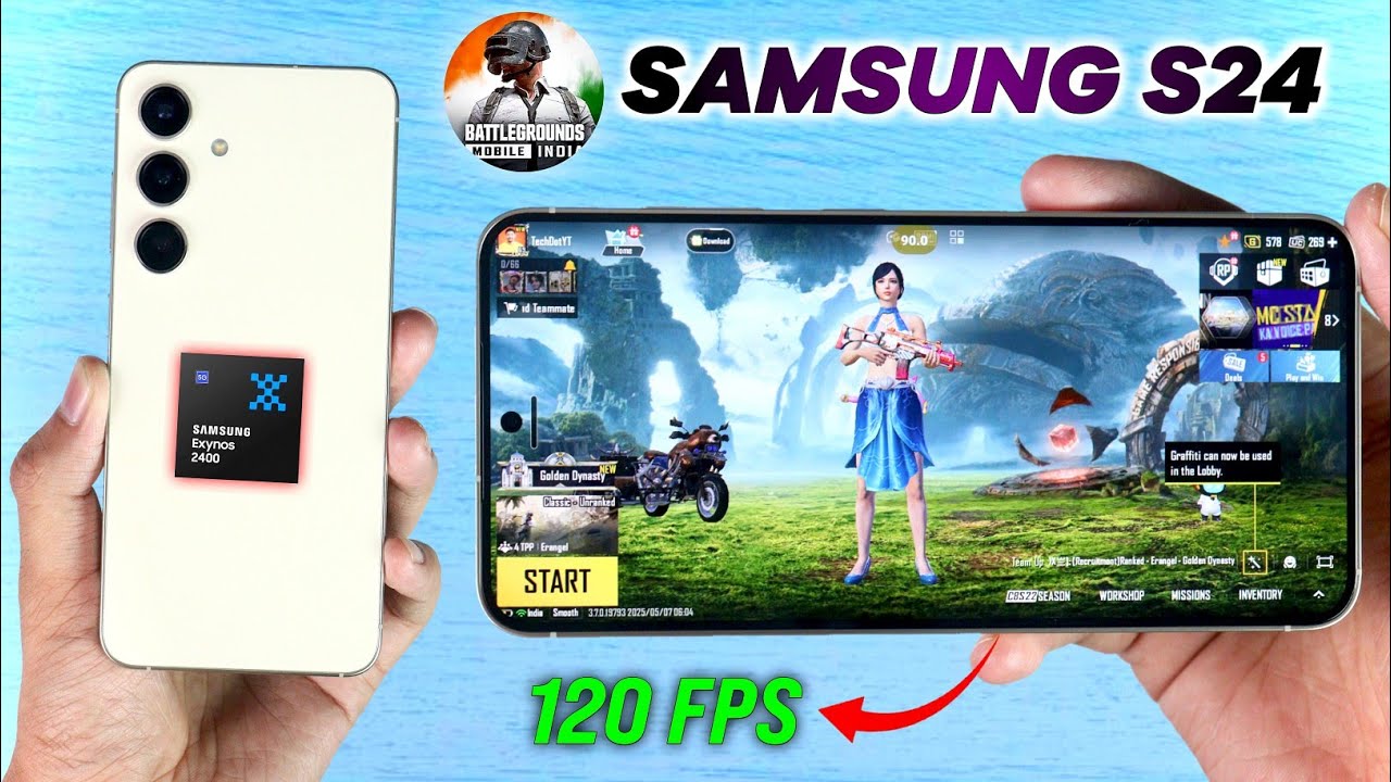 Samsung S24 Bgmi Pubg Test | graphics Gyro settings, Battery test | samsung s24 full review 🔥