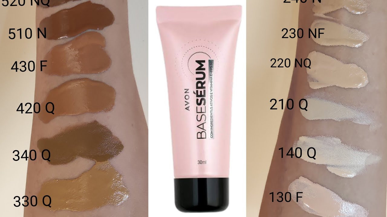 Todas as cores da Base Serum Avon - A base da Juliette. Confira o v&iacute;deo completo no Canal!
