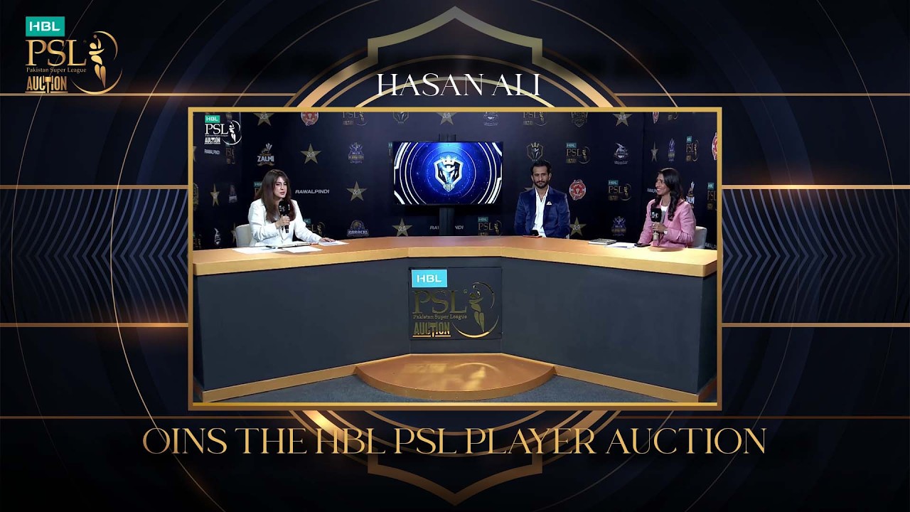 Hasan Ali Joins the HBL PSL Player Auction 2026 Studio Show  MX1U