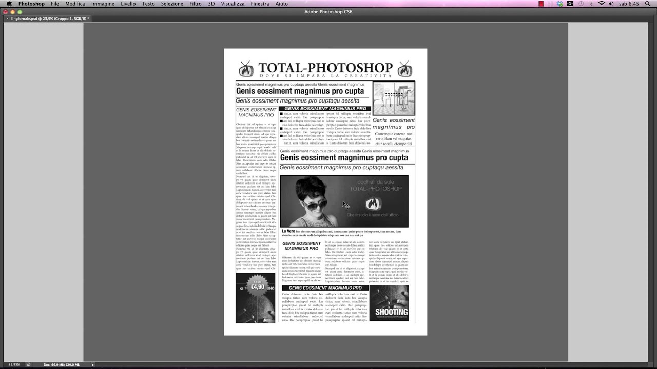 Corso di grafica - Composizione della pagina di giornale