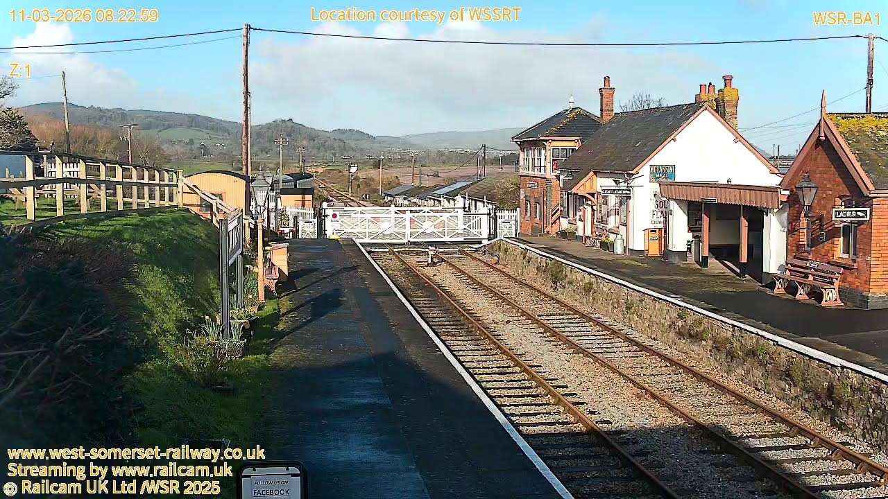 WSR - Blue Anchor Station - Camera 1, West Somerset Railway, Somerset UK | Railcam LIVE