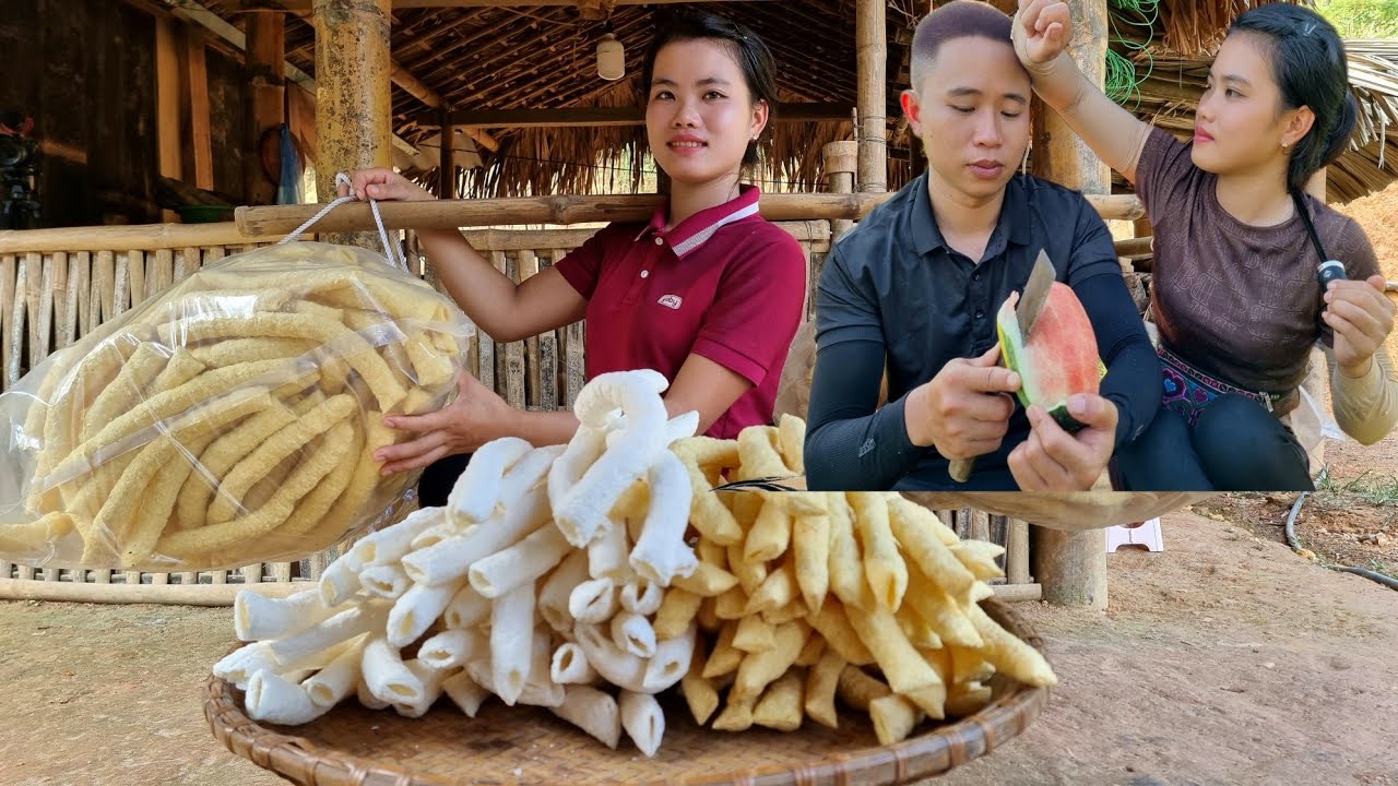 Popcorn Making Process to the market to sell - Take care of pets - Build green life | Trieu Thi Thuy