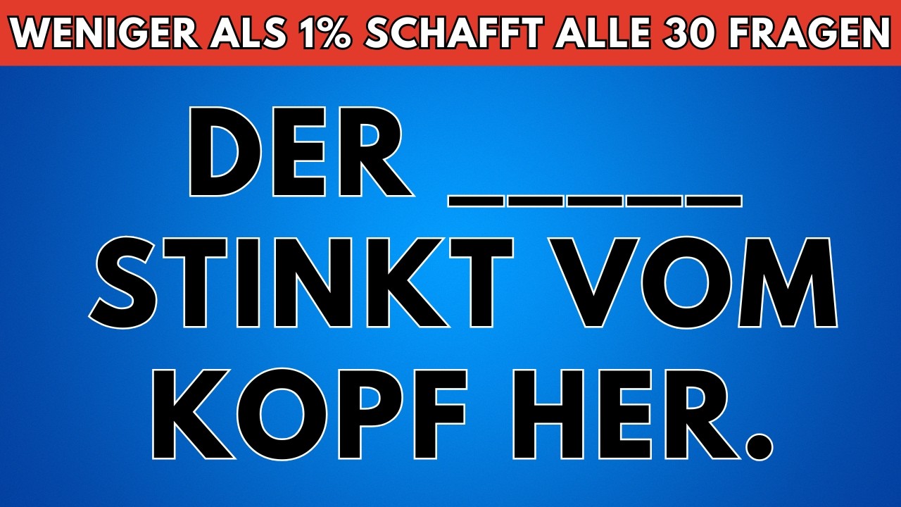 Das extrem SCHWERE Sprichwörter Quiz 2026 📚🧐 | Kennst DU alle Sprichworte?