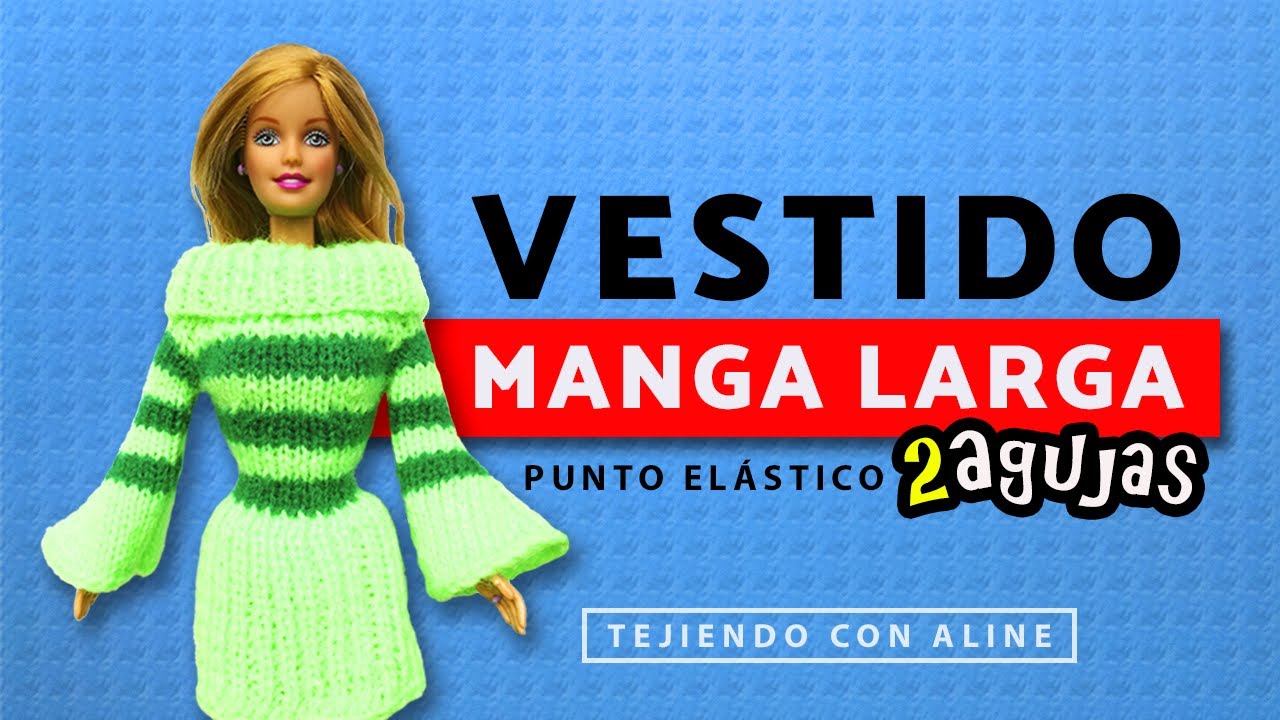 Hermoso Vestido Manga Larga! Verde Neón en punto Elástico y Jersey