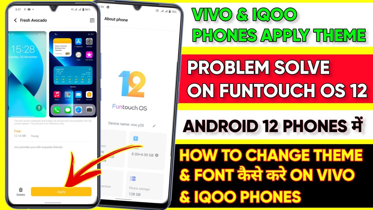 Vivo & IQoo Phones Apply Theme After Android 12 | How To Change Theme & Font On Funtouch OS 12 Mein