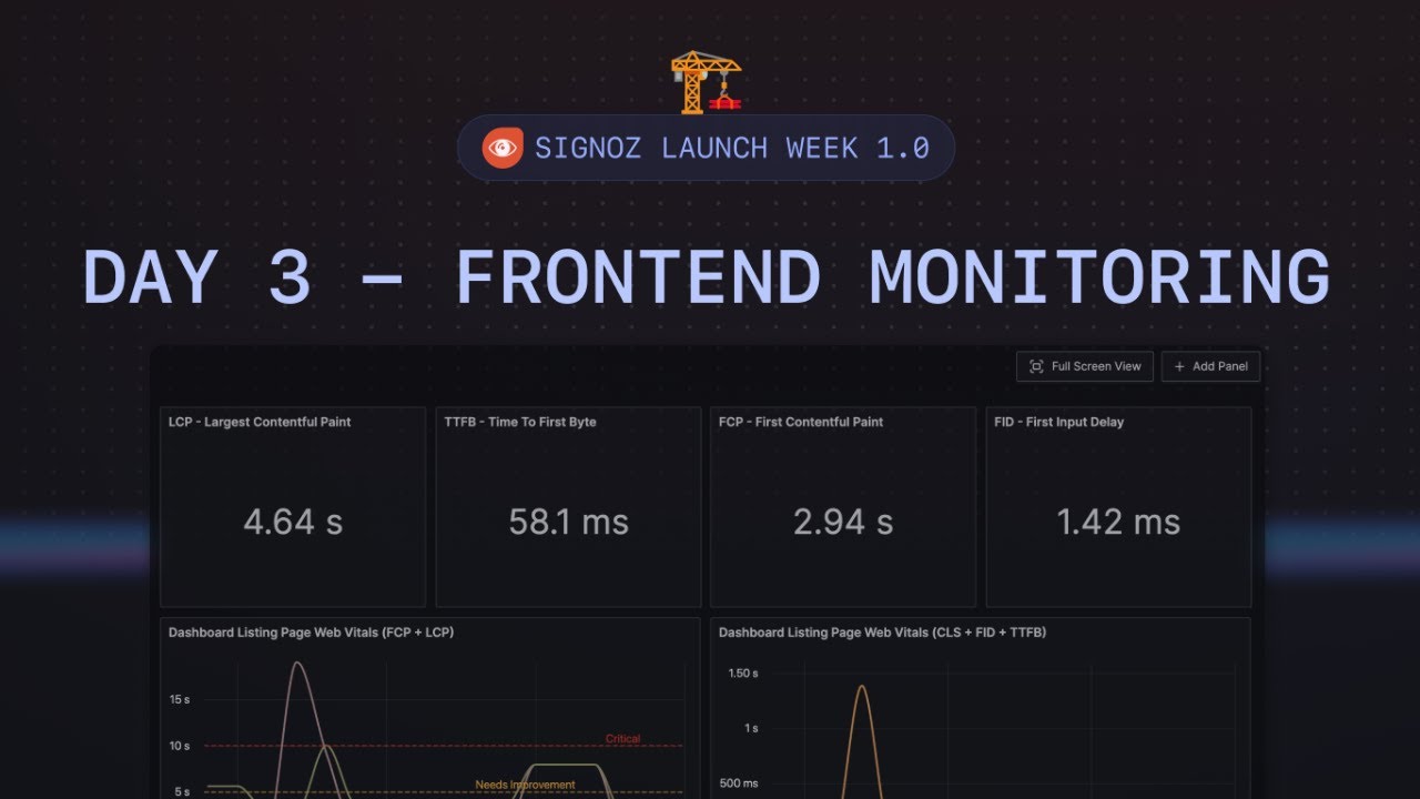 SigNoz Launch Week - Day 3 - Frontend Monitoring