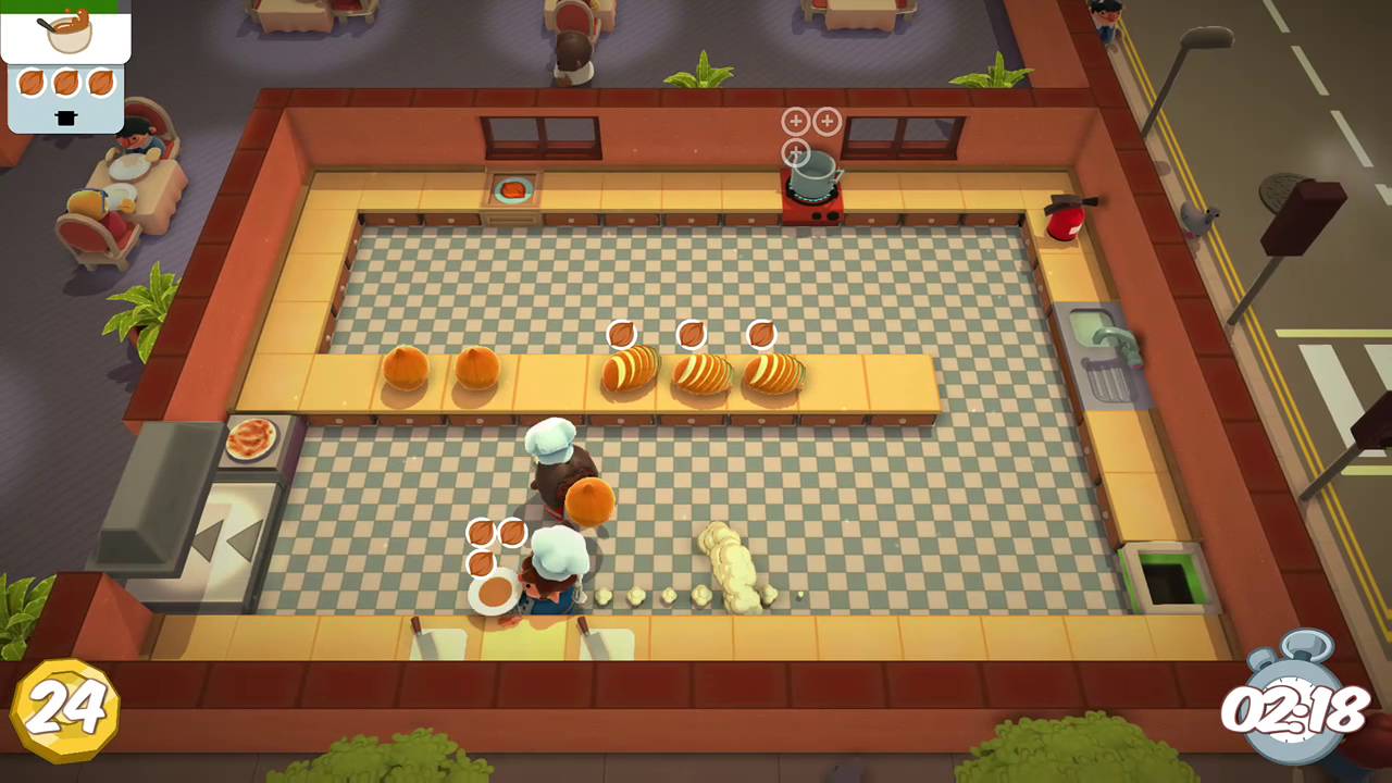 Overcooked Level 1-1 2 Player Co-op 3 Stars